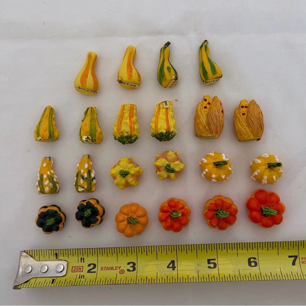 22 Miniature Ceramic Pumpkin Squash Thanksgiving Halloween  Decor Fall  Autumn